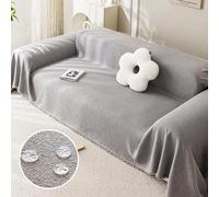 JIcloun Plaid Canape Grande Taille Gris, Impermeable Chat Anti Griffe Couverture Canape Universelle 1 2 3 4 Places Angle Décorative Housse de Canapé idéal comme Jeté de Canapé ou Couvre-lit