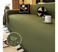 JIcloun Plaid Canape Grande Taille Vert, Impermeable Chat Anti Griffe Couverture Canape Universelle 1 2 3 4 Places Angle Décorative Housse de Canapé idéal comme Jeté de Canapé ou Couvre-lit