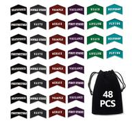 Jicoyin Lot de 48 compteurs magiques double face en métal antique, compatibles avec MTG, avec pochette en velours avec cordon de serrage