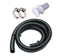 JicSuXi Installation Pratique de La Pompe de Cale : Tuyau en PVC Ondulé de 1,8 m, Colliers de Serrage Métalliques, Raccord sans Manchon, Composants Robustes, Prises 19mm