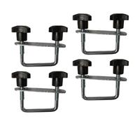JicSuXi Kit de Fixation pour Coffre de Toit en 4 Pièces : Pince de Fixation, Support en U, Métal Noir, Visserie de Montage en Nylon, pour Fourgonnettes et All, 9 Cm