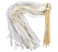 Jicyor Baguettes De Mariage Romantique, 20 Pièces Baguettes De Ruban d'Encouragement De Mariage pour Le Mariage Fête d'Anniversaire De Noël Activités De Douche De Bébé Célébration De Vacances