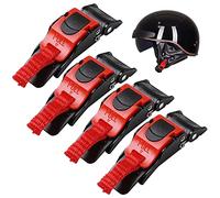 Jicyor Boucles à Libération,4 Pièces Noir Et Rouge Casque De Moto en Plastique Boucles De Tirage pour Tous Les Types De Casque Universel