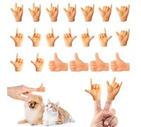 Jicyor Lot de 20 Petites Mains, marionnettes à Doigts, Mini Mains de bébé, Petits Doigts Amusants avec 5 gestes, Accessoires de Doigts, Ciseaux pour Chat, Chien, Animaux de Compagnie