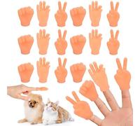 Jicyor Lot de 20 Petites Mains, marionnettes à Doigts, Mini Mains de bébé, Petits Doigts Amusants avec 4 gestes, Accessoires de Doigts, Ciseaux pour Chat, Chien, Animaux de Compagnie