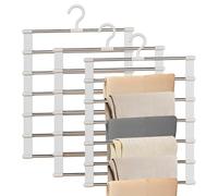 Jicyor Lot de 3 cintres 6 en 1 pour pantalons avec crochet pivotant à 360° pour différents types de vêtements