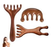 Jicyor Lot de 3 Peignes de Massage en Bois Pour le Cuir Chevelu Massage Naturel de La Tête Soulage la Fatigue Pour Thérapie de Spa et de Relaxation