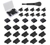 Jicyor Lot de 30 capuchons de protection anti-poussière pour USB C, 5 types de connecteurs anti-poussière en silicone pour connecteur USB-C, USB Type-C, USB-A, micro USB, éclairage iPhone, pour tout