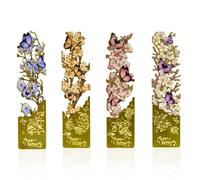 Jicyor Lot de 4 marque-pages papillon en métal - Petits cadeaux pour enfants, enseignants, étudiants, amateurs de livres