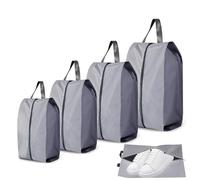Jicyor Lot de 4 sacs à chaussures de voyage, imperméables et résistants à la poussière en nylon avec fermeture éclair, sacs à chaussures de voyage, sacs à chaussures pour le rangement, organisateur de