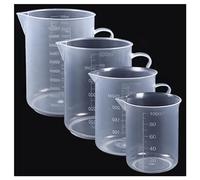 Jicyor Lot de 4 verres à mesurer en plastique, 100 ml/250 ml/500 ml/1000 ml, tasses à mesurer en plastique avec poignée et échelle, tasses à mesurer transparentes réutilisables pour la pâtisserie, le