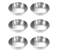Jicyor Lot de 6 bols à sauce en acier inoxydable argenté - En acier inoxydable argenté - Bol à dessert - Bol à snack - Magnifiquement travaillé - Un bon choix pour la vaisselle de table