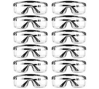 Jicyor Lunettes de Protection, 12 Pièces Lunettes Sécurité Réglables Lunette Anti Rayures Verres Transparents Bleu pour Les Lieux Travail Construction Bricolage Laboratoire Soudage