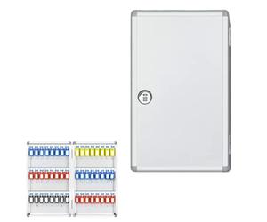 Jidanmian Boîte de Rangement Murale pour clés en métal, Armoire à clés en Alliage d'aluminium avec Serrure numérique, boîte de Rangement avec étiquettes et Crochets, pour hôpitaux, écoles(48 Key)