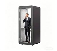 Jidanmian Large Mobile Office Pod Booth Soundproof Office Pod Booth with Desk, Fans and AC USB Ports, Private Meeting Room for Focused Work, Study, and Call Privacy(A,100x100x233cm)