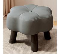 Jidanmian Petit Repose-Pieds Ottoman, Repose-Pieds en Forme de Fleur, Banc à Chaussures rembourré, Repose-Pieds Ottoman en Cuir, Pieds de Table surélevés, éponge Haute résilience, pour Salon(Gray)