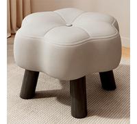 Jidanmian Petit Repose-Pieds Ottoman, Repose-Pieds en Forme de Fleur, Banc à Chaussures rembourré, Repose-Pieds Ottoman en Cuir, Pieds de Table surélevés, éponge Haute résilience, pour Salon(White)