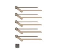 Jidanmian Sèche-Serviettes électrique en métal, sèche-Serviettes avec minuterie, sèche-Serviettes de Bain, étanchéité IPX4, pour Salle de Bain, Toilettes, Cuisine, Salon, Balcon(Silver,Five-Pole)