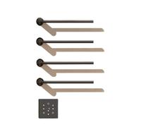Jidanmian Sèche-Serviettes électrique en métal, sèche-Serviettes avec minuterie, sèche-Serviettes de Bain, étanchéité IPX4, pour Salle de Bain, Toilettes, Cuisine, Salon, Balcon(Black,Four-Pole)