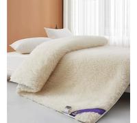 Jidanmian Surmatelas en Laine Polaire, protège-Matelas matelassé, surmatelas Pliable Respirant, Matelas de Sol, d'appoint, lit ou canapé(135x200cm)