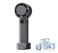 Jiditech Handheld Fan, Rechargeable Jiditech Portable Fan, 100-Speed Handheld With Base Led Display, Rapid Cooling For Travel, Outdoor, Office (Gris)