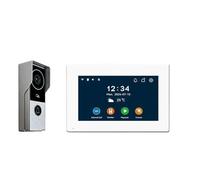 JIDKEINNH 1080P Tuya 7&10 inch Touch 2-wire Doorbell Video Intercom System for Home Metal Doorbell Supports IP Camera Tuya Smart(S 10inchB 1V2)