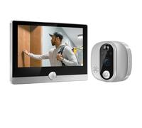 JIDKEINNH 4.3 inch 1080P/158° WiFi Smart Door Bell Camera Tuya Video Door Peepholes PIR Movement Detection Eye Wireless Doorbell(W1S-128G)