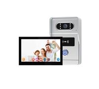 JIDKEINNH 7'' WiFi Video Intercom for Gate/Home, 1080p Waterproof Outdoor Camera with Night Vision, 2-Way Audio & Remote Unlock Smart(1 Monitor 1 doorbell)