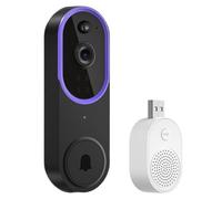 JIDKEINNH Doorbell Waterproof 5G 2.4G WiFi Video Doorbell 1080P Tuya Smart Home Wireless Intercom Camera Door Bell for Security Protection(Silver)