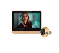 JIDKEINNH Gold Color Smart 2.4G WiFi Peephloe Door Camera 3MP One Way Audio Video Door Eye Camera Works with for Home(Alexa Cam 128G)