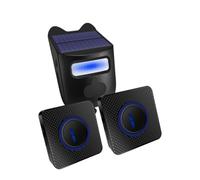 JIDKEINNH Solar Wireless Doorbell Alarm Security Protection Welcome Alarm Doorbell Sensor Alarm for Home Outdoor Infrared Induction(1 Detector 2 Receiev)