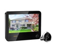 JIDKEINNH WiFi Smart Tuya Peephole 6000mAh Doorbell Video Intercom Night Vision Door Eye Camera PIR Motion Detection Record Video(Doorbell 32G)