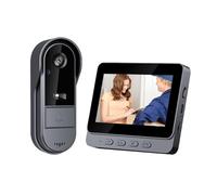 JIDKEINNH Wireless Two-Way IP65 Waterproof Video Doorbell Recording Take Photos with Color Screen 4.3'' IPS HD Intercom Night Vision(M15S-32G)