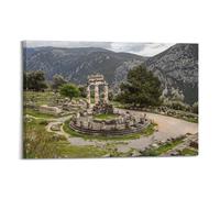 JIDUHON Poster de paysage grec, ruines anciennes, vicissitudes, poster moderne sur toile, décoration esthétique, 60 x 90 cm, style cadre