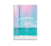 JIDUHON Poster de saison Summer Vibes Seaside.jpg - Art mural moderne sur toile - Décoration esthétique - 50 x 75 cm - Style sans cadre