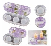 Jidyllic Moules en Résine pour Bougeoir,3 Pcs Moule Silicone Bougeoir Silicone Mould Candle Holder DIY Silicone Mould pour Chandelier Moule de Moulage en Silicone