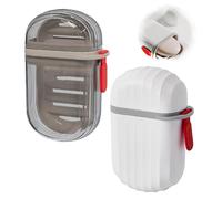 Jidyllic Lot de 2 porte-savon de voyage avec couvercle, porte-savon de voyage étanche et étanche avec poignée, étui à savon blanc pour voyage, salle de bain, camping en plein air