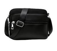 Jidyllic Sac bandoulière Femme Noir,Petit Sac à Main en Nylon avec 3 Compartiments à zip Léger et Grand Volume Sac Besace élégant et Pratique pour tous les jours, voyage et travail