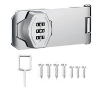 Jidyllic Serrure Mécanique avec Moraillon,4,0 Pouces Serrure à Combinaison Serrure à Combinaison à 3 Chiffres Combination Lock pour Armoire/Petite Porte/Penderie