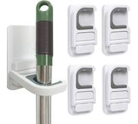 Jidyllic Supports Muraux pour Balai,4 Pcs Support de Balai Auto Adhésif à Fixation Murale Support de Balai pour Cuisine, Garage, Buanderie