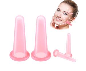 Jidyllic Ventouses Visage,4 Pcs Ventouse Silicone Cupping Visage Facial Cupping Ventouse Visage Anti Rides Face Cupping Massager Sets pour Réduit Les Tensions Musculaires Masseur Dos Visage