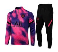 JIEAGY Paris Jersey Combinaison de Formation À Manches Longues Veste Printemps et Automne Veste Costume Football Uniforme Personnalisé PSG Hommes Femmes, Pink Purple, XXL-XXLarge