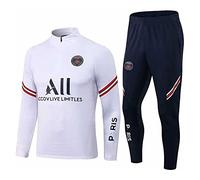 JIEAGY Paris Jersey Combinaison de Formation À Manches Longues Veste Printemps et Automne Veste Costume Football Uniforme Personnalisé PSG Hommes Femmes(XXL-XXLarge,White)