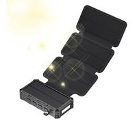 JIEBWCHA 20 000 mAh Banque d'énergie solaire pliable 16,6 x 8,5 x 4,5 cm Chargeur solaire portable câble intégré Manivelle étanche Alarme intégrée, boussole et lumière LED Alarme SOS