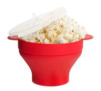 JIEBWCHA à pop-corn réutilisables, en silicone, avec poignées et couvercle, bols à pop-corn réutilisables | Pour home cinéma, carnaval, amateurs de film, , adultes, famille