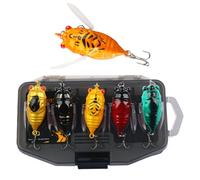 JIEBWCHA Appâts Perche Trota,5 Pièces Appâts Artificiels pour Eaux Douces | Ensemble Avec Boîte De Rangement Imperméable Pour Lacs Kayak Eaux Douces Et Salées Activités De Plein Air