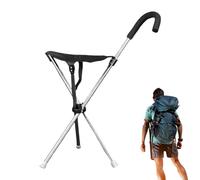 JIEBWCHA Bâton de marche avec siège, bâton ergonomique réglable léger | de marche pliable avec chaise - pour voyage, randonnée, assise en plein air, chemin et parc