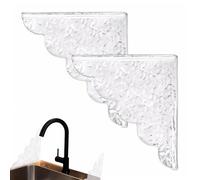 JIEBWCHA Bavettes pour douche, bouclier d'angle transparent autocollant, garde-boue en acrylique 25 x 22 cm | pour hôtel salle de bain dortoir appartement salle de bain évier