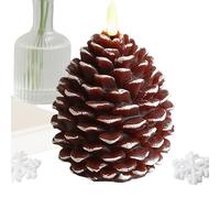 JIEBWCHA Bougies Cônes de Pin de Noël | Bougies à Pommes de Pin avec Mèche Vacillante Alimentées par Piles | Décorations Noël Action De Grâces Pour Cheminée Étagère Bibliothèque Chambre Salon Maison |