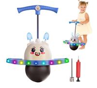 JIEBWCHA Boule de rebondissement pour enfants avec poignée, boule de saut de maquillage pour enfants - Boule de rebondissement éclairée avec corde réglable pour adultes, filles, sports et activités de